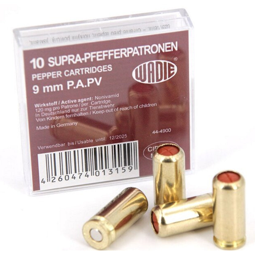 pepper cartridges 9mm pack of 10 - ONLINE ONLY