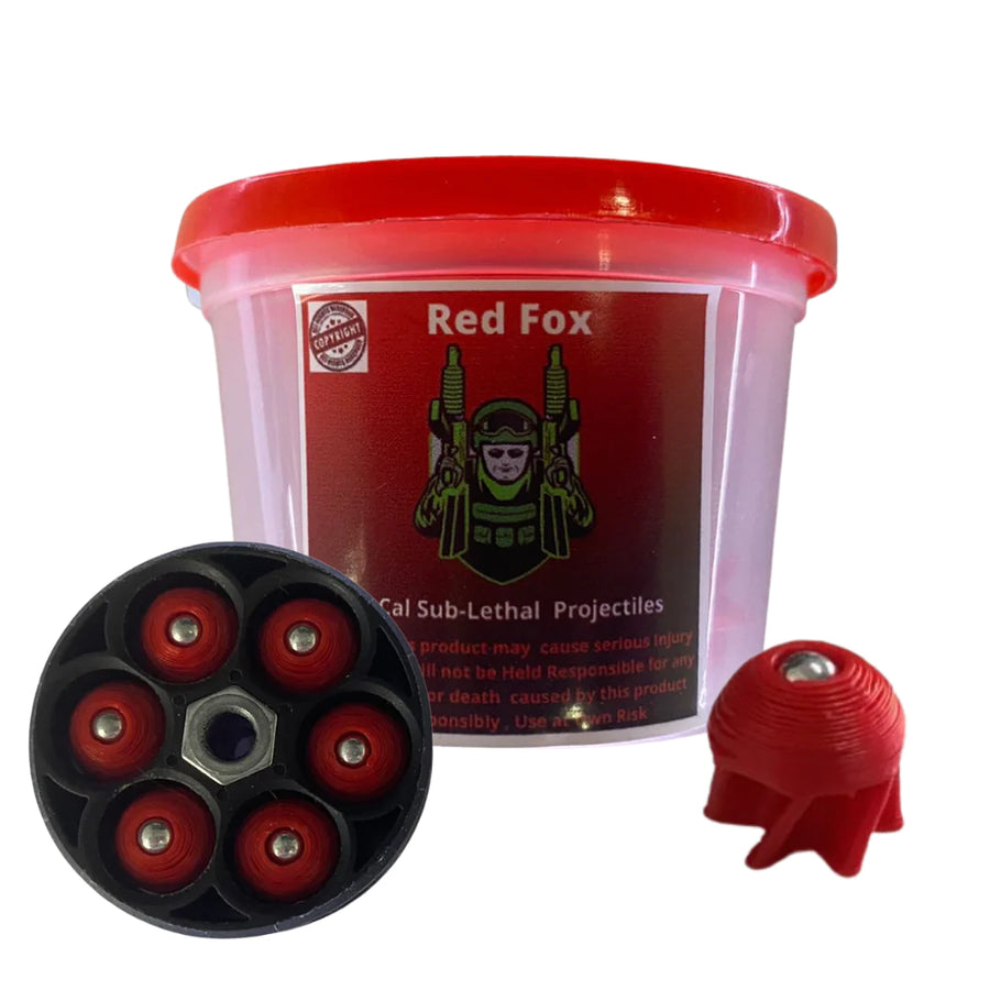 Red fox .50 cal sub- lethal projectiles Each - ONLINE ONLY