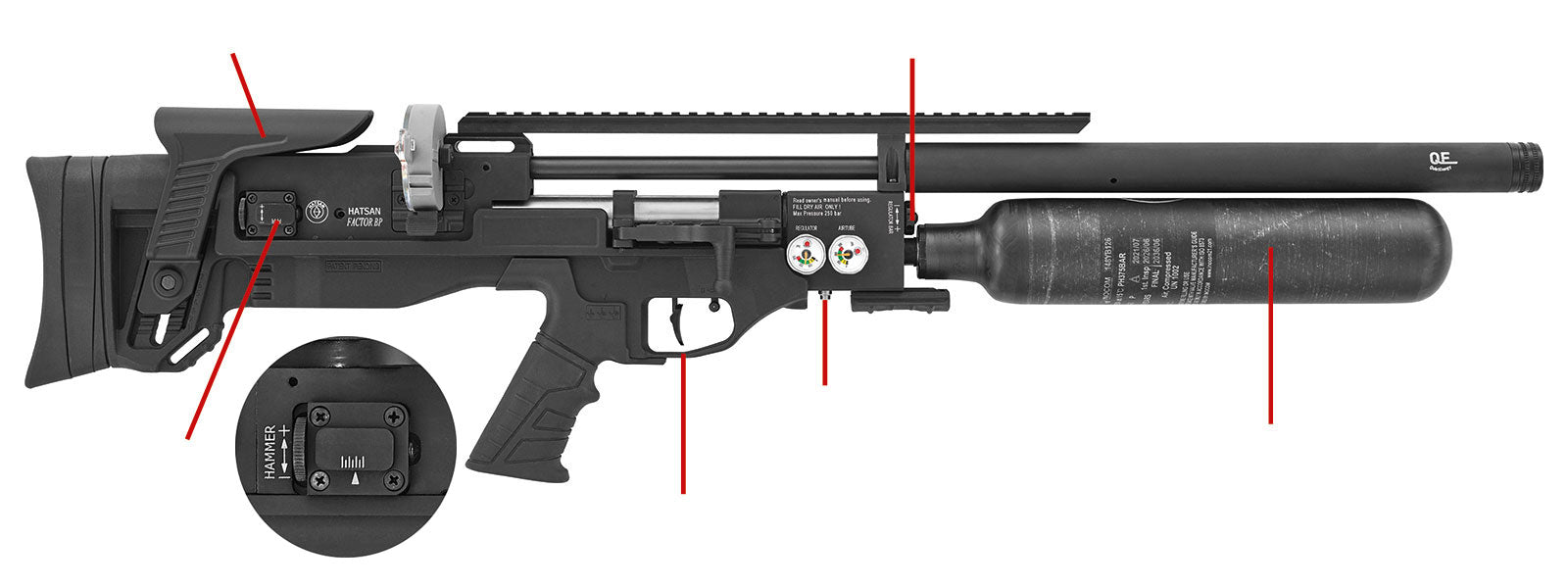 HATSAN FACTOR BP 5.5MM PCP AIR RIFLE - Online Only