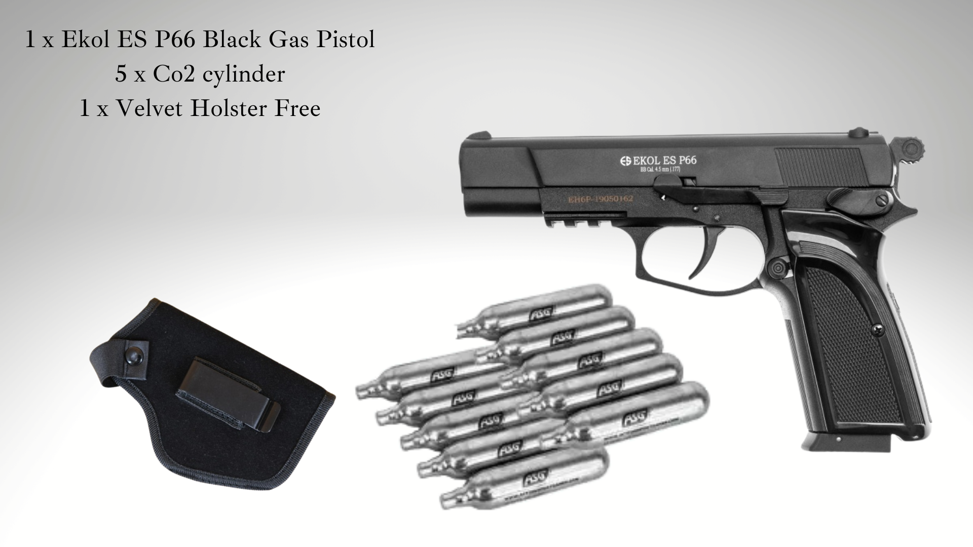 Ekol ES P66 (BLACK) CO2 PISTOL - ONLINE ONLY