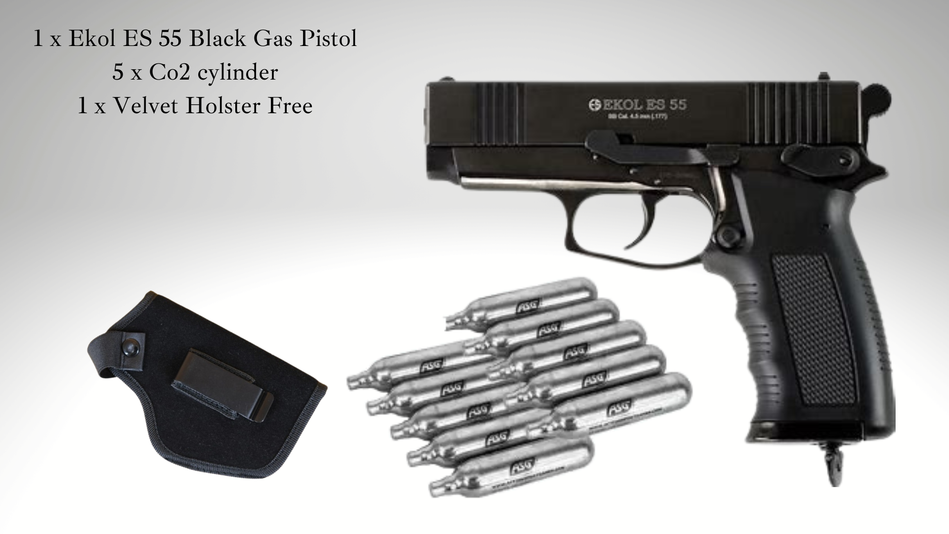 Ekol ES55 ( Black) Co2 Pistol - ONLINE ONLY