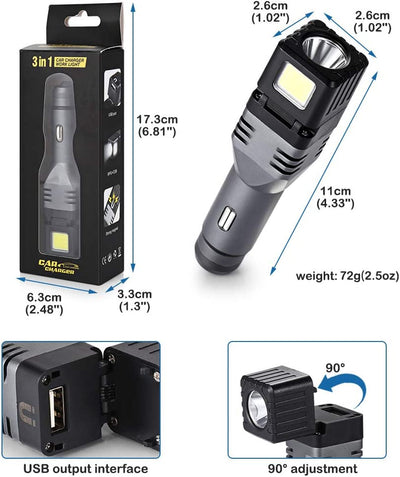 LED Work Light, Car Charger - Online Only
