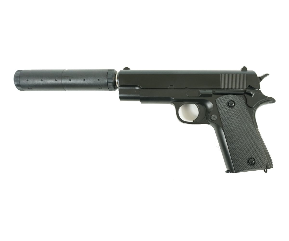 Super Force Airsoft Gun (Colt 1911) with Silencer - ONLINE ONLY